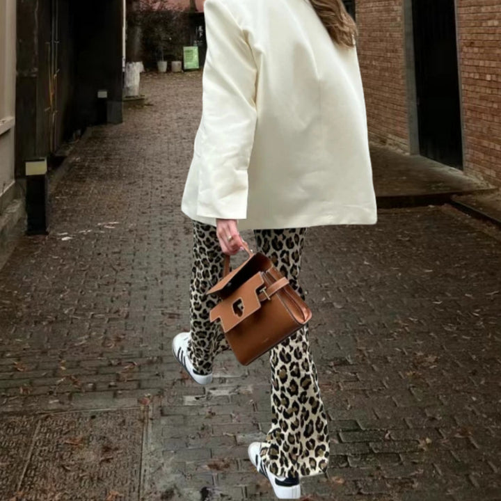 Damen modische Stoffhose mit animalischem Muster Drune
