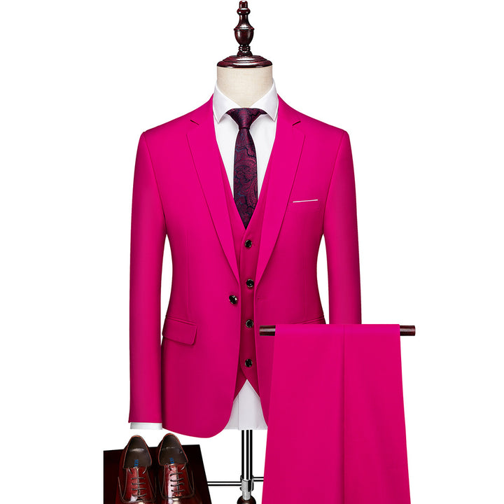 Herren Dreiteiliger Slim-Fit Businessanzug mit Weste und schmaler Silhouette Drune