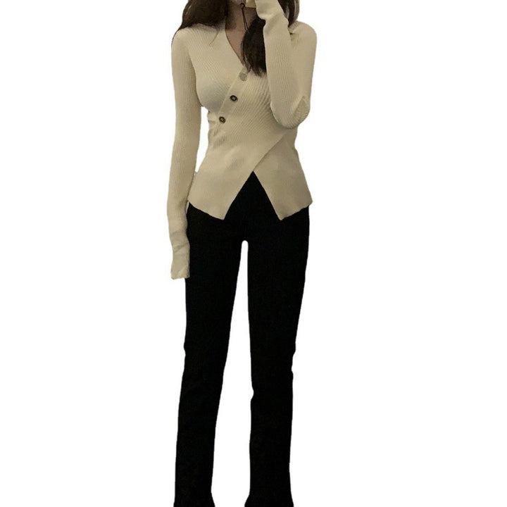 Damen Feiner Rippstrick-Cardigan mit Knopfdetails und schickem V-Ausschnitt Drune