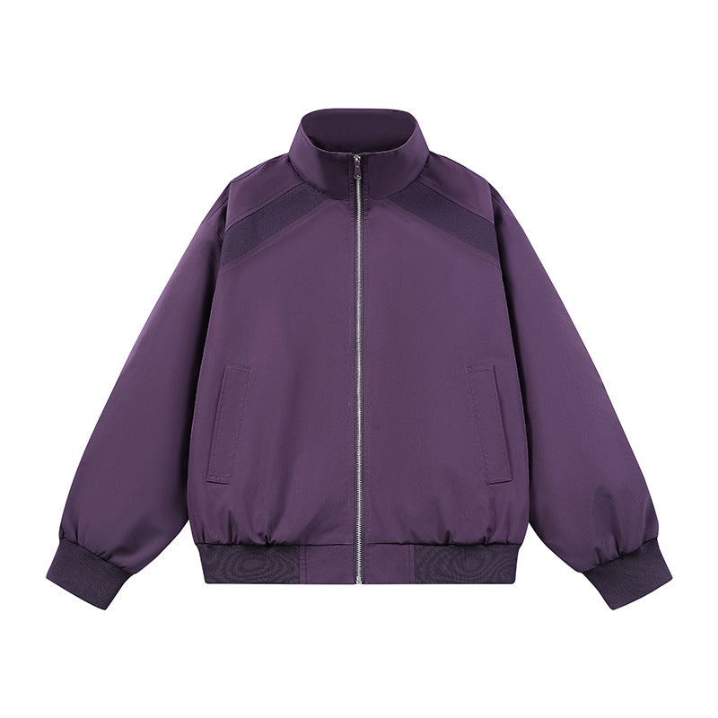 Herren Kunstvelours‑Bomberjacke im Oversize‑Boxy‑Cut mit Zwei‑Wege‑Reißverschluss & elastischem Saum Drune