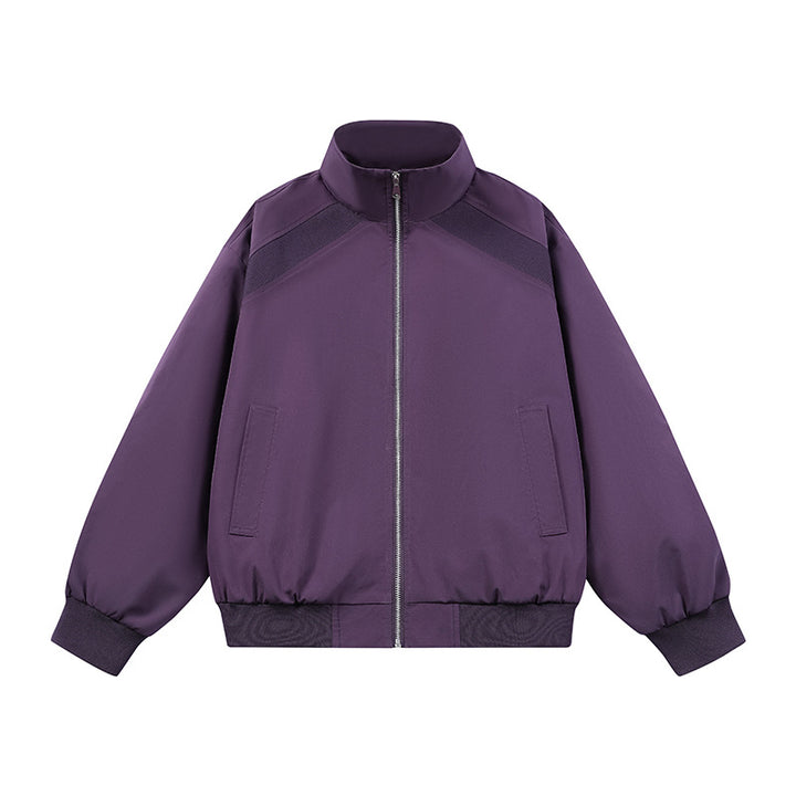 Herren Kunstvelours‑Bomberjacke im Oversize‑Boxy‑Cut mit Zwei‑Wege‑Reißverschluss & elastischem Saum Drune