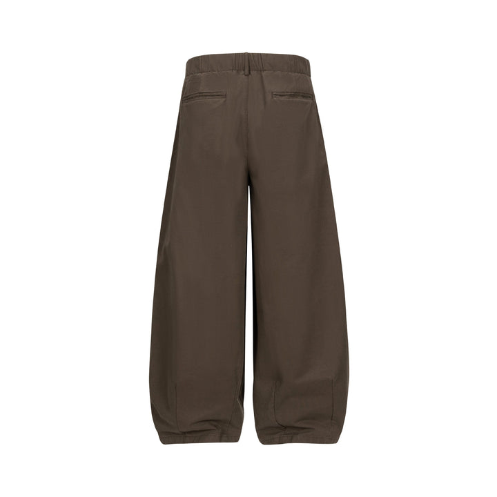 Damen Weite Culotte-Hose mit hoher Taille, Bundfalten und elastischem Knöchelabschluss Drune