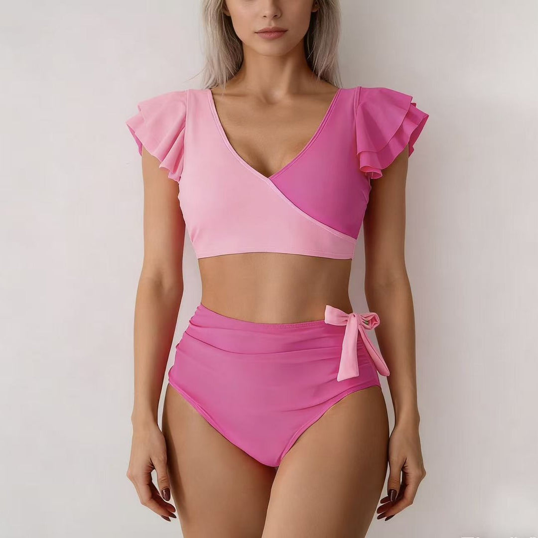 Damen Hochtailliertes Bikini-Set mit Rüschendetails Drune