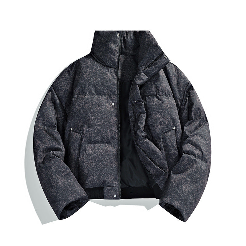 Herren Kurze wattierte Steppjacke mit hohem Stehkragen und matter Strukturoptik Drune