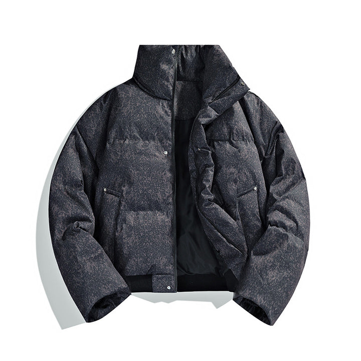Herren Kurze wattierte Steppjacke mit hohem Stehkragen und matter Strukturoptik Drune