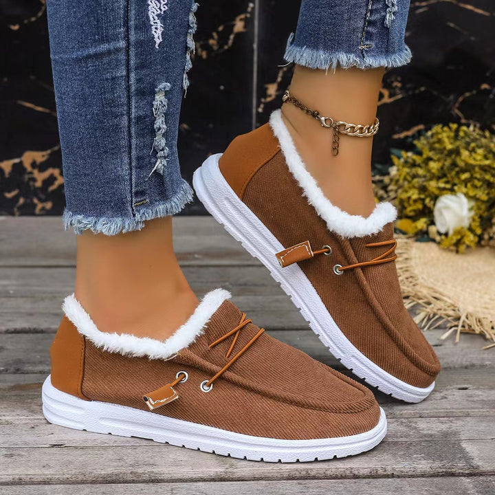 Damen warme und bequeme Slipper mit Futter und rutschfester Sohle Drune
