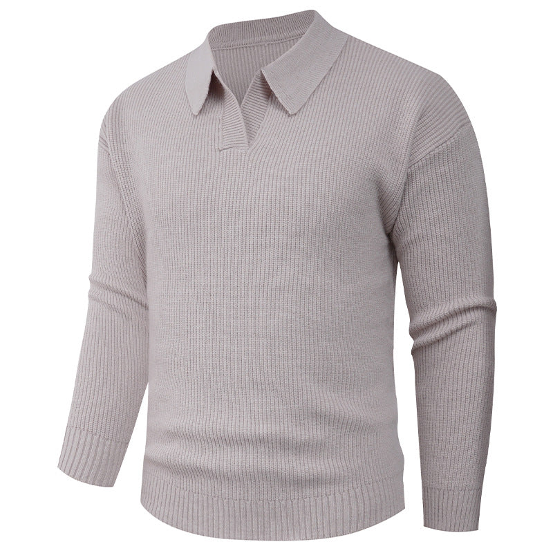 Herren Feines Strick-Poloshirt mit Hemdkragen und geripptem Saum Drune