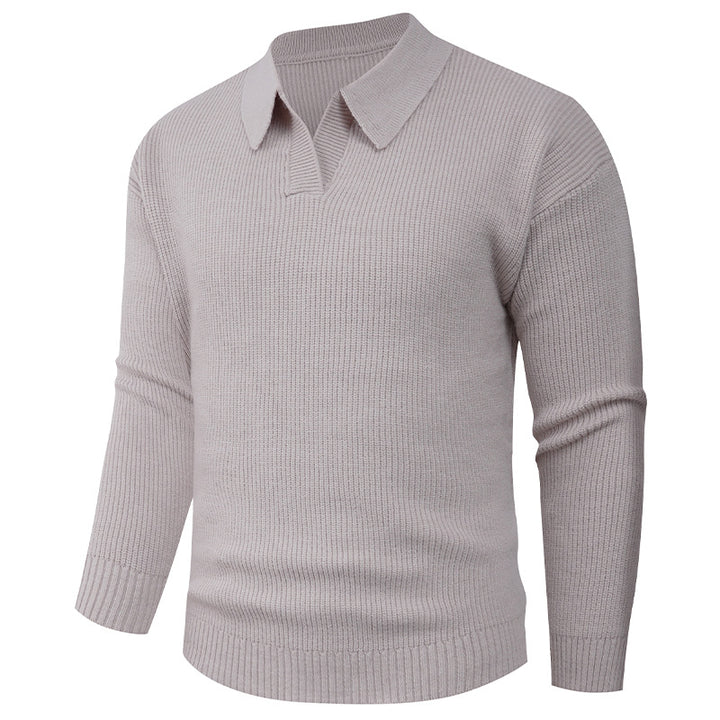 Herren Feines Strick-Poloshirt mit Hemdkragen und geripptem Saum Drune