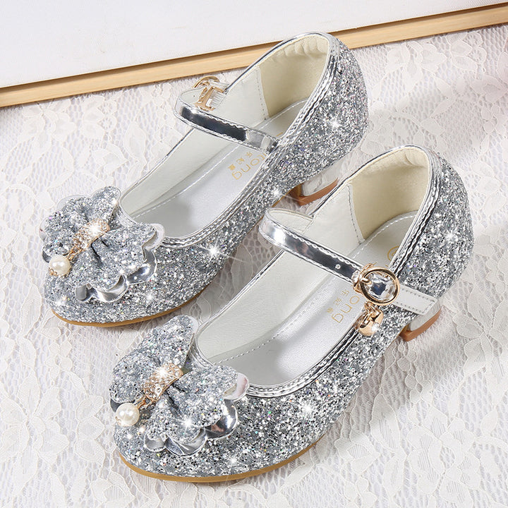 Mädchen Glitzernde Ballerinas mit Schleifenapplikation Drune