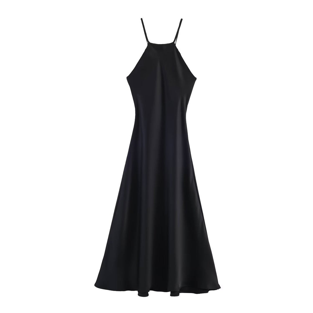Damen Maxikleid mit elegantem Halterneck und schwingendem Saum Drune