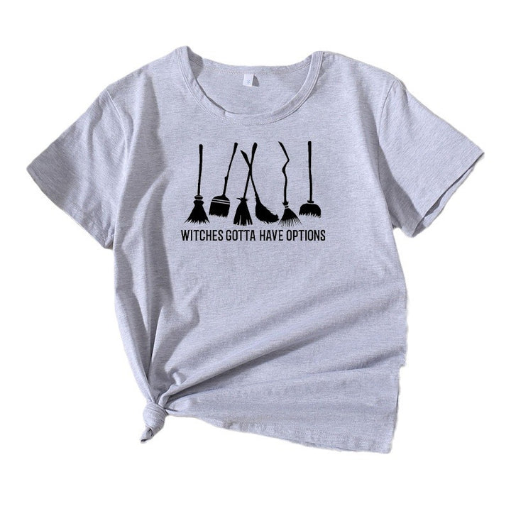 Frauen Grafik Besenstiel Humor T-Shirt Drune