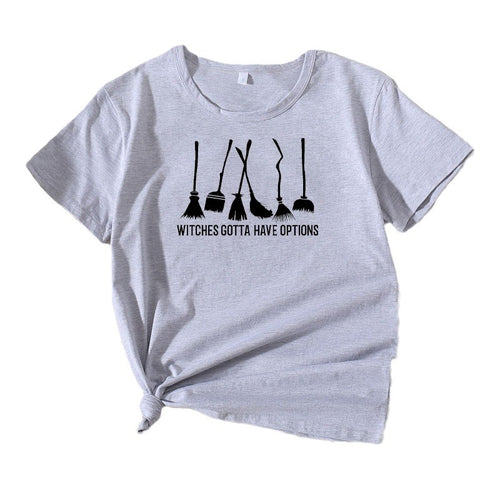 Frauen Grafik Besenstiel Humor T-Shirt Drune