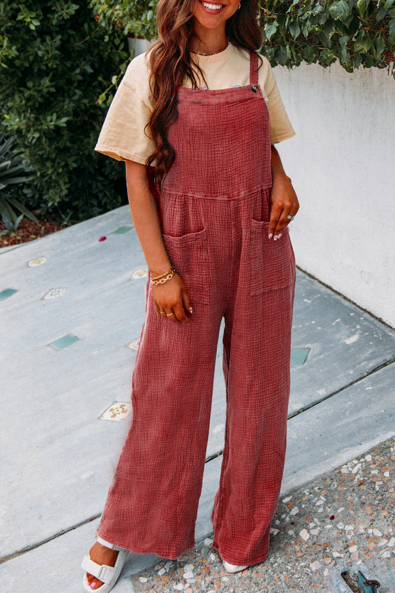 Damen lässiger Overall mit praktischen Taschen und verstellbaren Trägern Drune