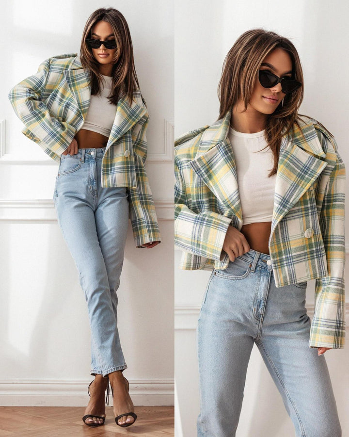 Damen Elegante Kurzjacke mit lässigem Schnitt und praktischen Taschen Drune