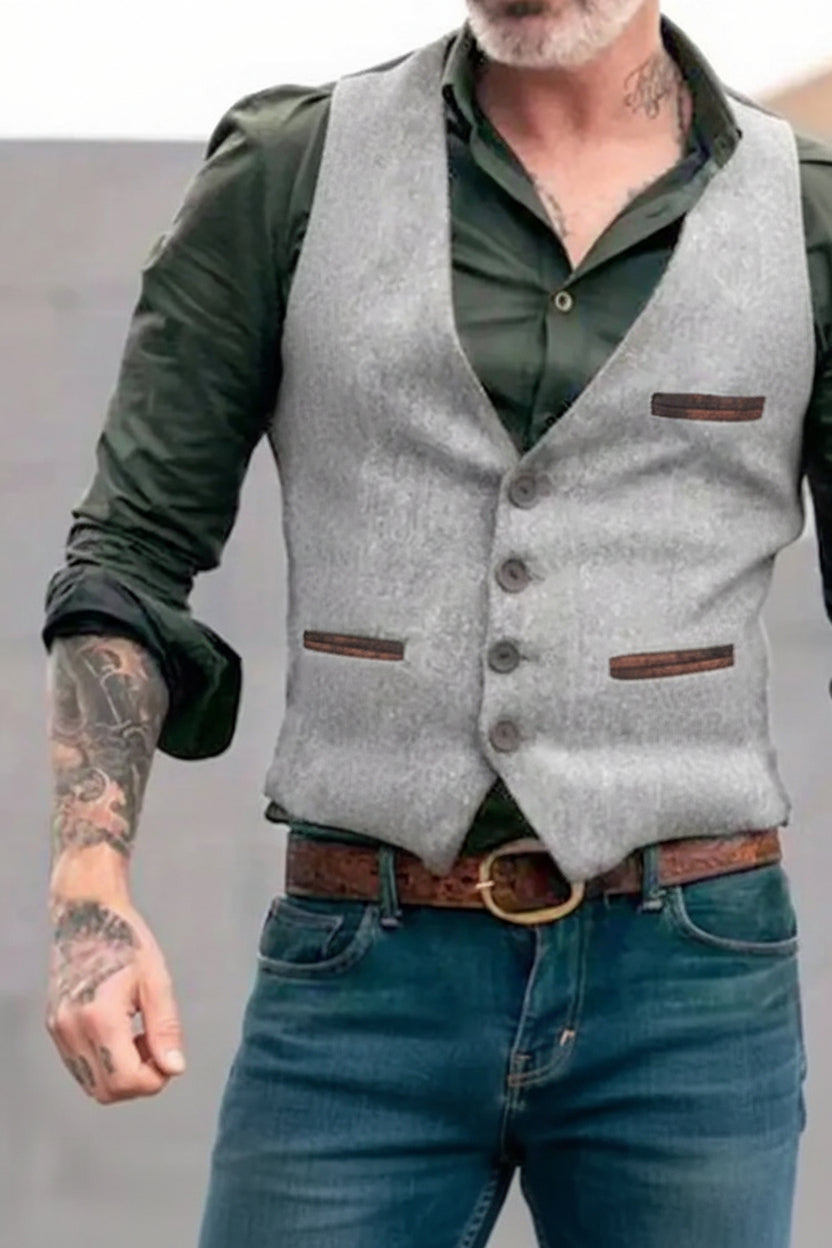 Herren Weste mit Elegante Drune