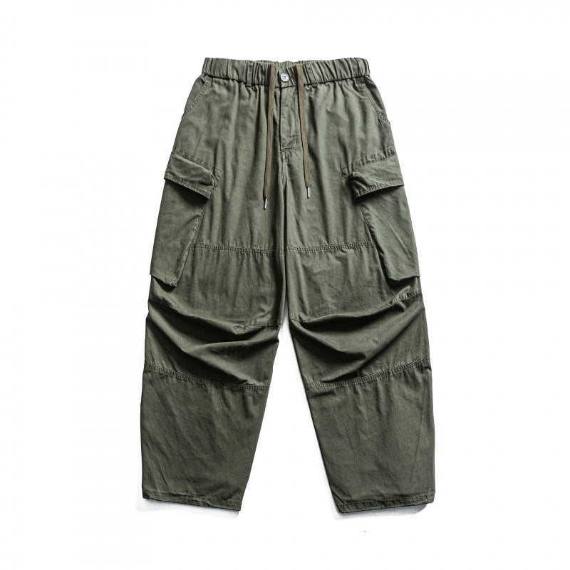 Herren Baggy-Cargo-Hose mit elastischem Bund, Kordelzug und verstärkten Kniepartien Drune