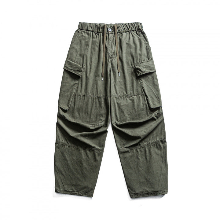 Herren Baggy-Cargo-Hose mit elastischem Bund, Kordelzug und verstärkten Kniepartien Drune