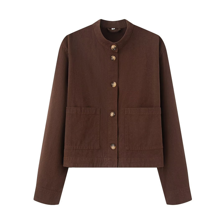 Damen Baumwolljacke mit Knopfleiste und praktischen Taschen Drune