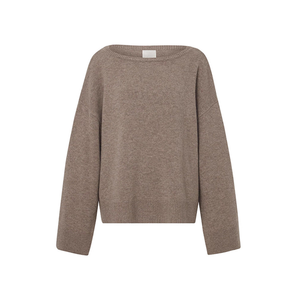 Damen lässiger Strickpullover mit weitem Schnitt Drune