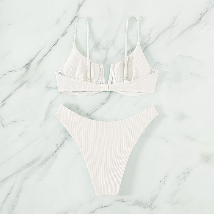 Damen Bikini-Set mit trendigem Farbblockdesign und verstellbaren Trägern Drune