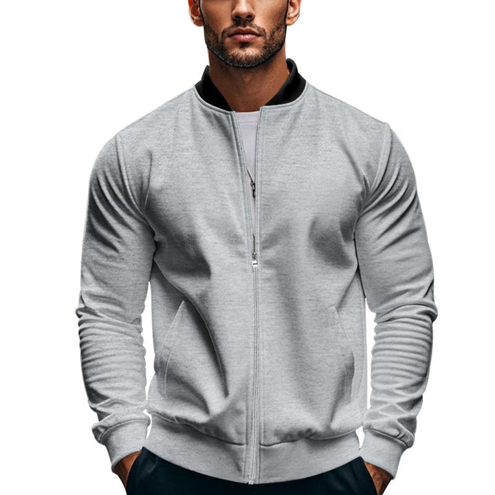 Herren sportliche Jacke mit hohem Kragen und seitlichen Eingrifftaschen Drune