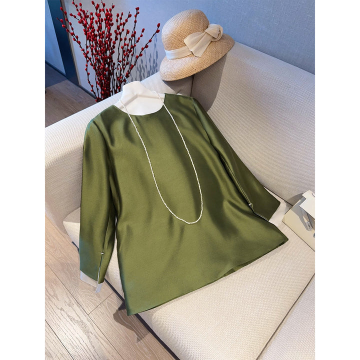 Damen Elegante Bluse aus hochwertigem Stoff mit exklusivem Schnitt Drune