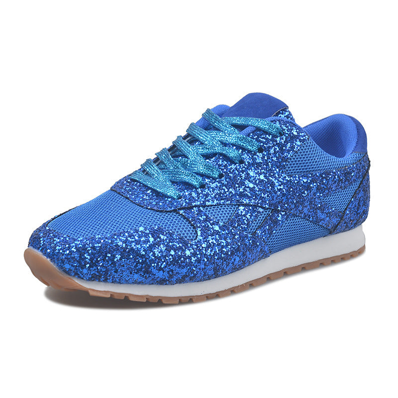 Damen Glitzer-Sneaker mit atmungsaktivem Mesh und profilierter Gummisohle Drune