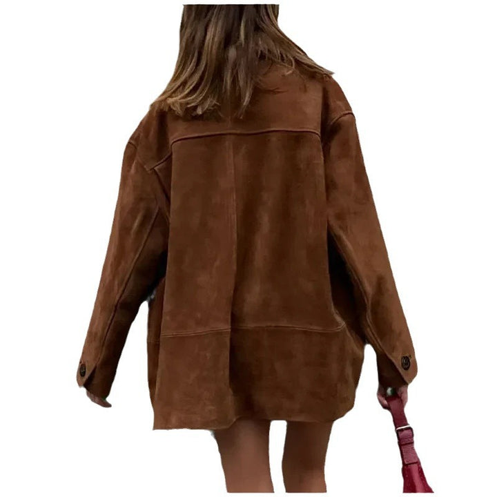 Damen modische Suede Jacke Drune
