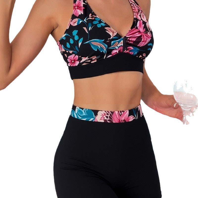 Damen Sportliches Badeoberteil und High-Waist Short Drune