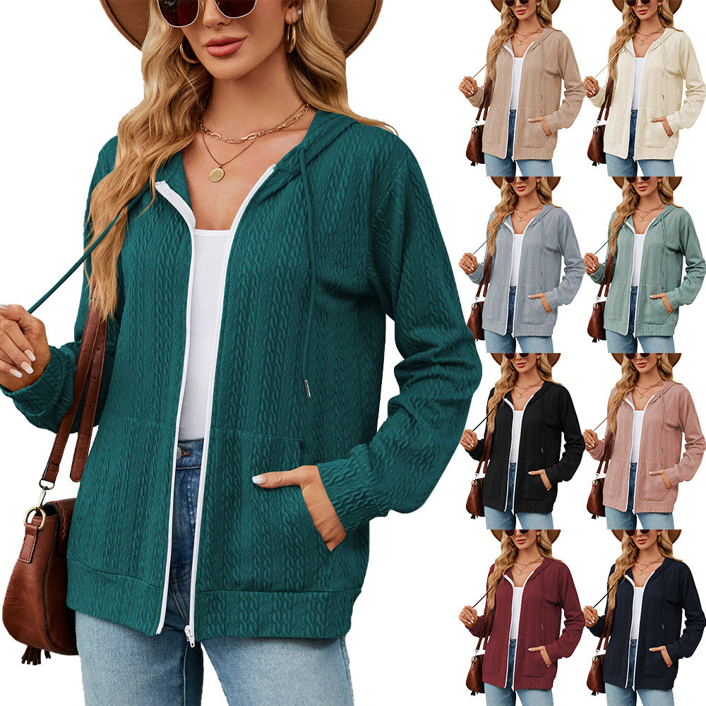 Damen Strickjacke mit hohem Kragen und vielseitigem Design Drune
