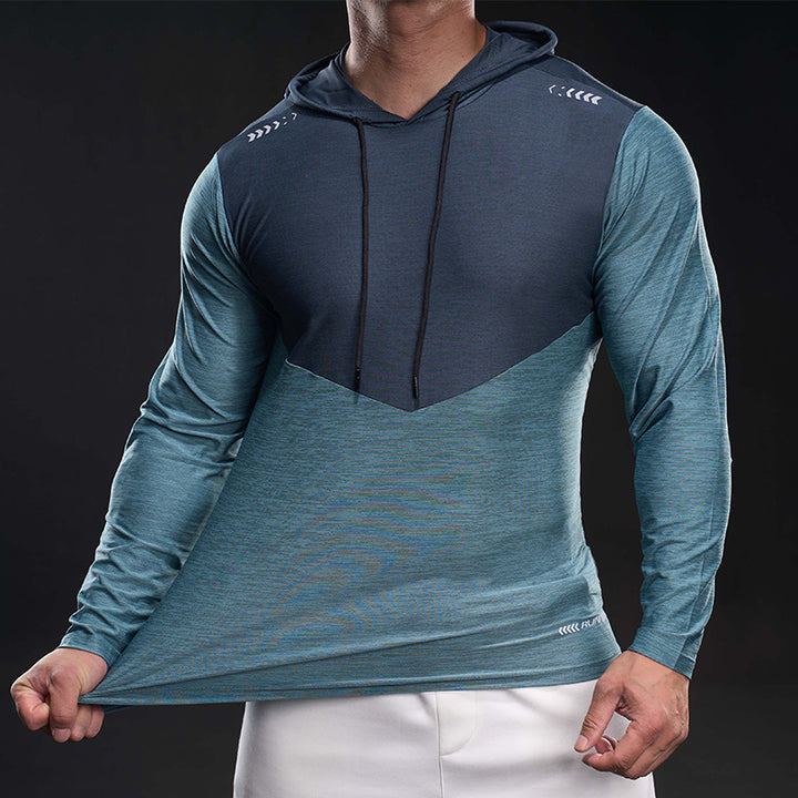 Herren Funktionelles Langarm-Hoodie für Training mit Stretch und Atmungsaktivität Drune