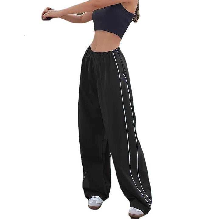 Damen elegante Sporthose mit weitem Schnitt und elastischem Bund Drune