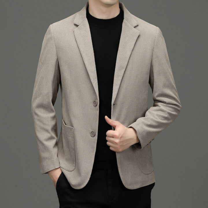 Herren Cord-Sakko Slim-Fit mit Reverskragen und aufgesetzten Taschen Drune