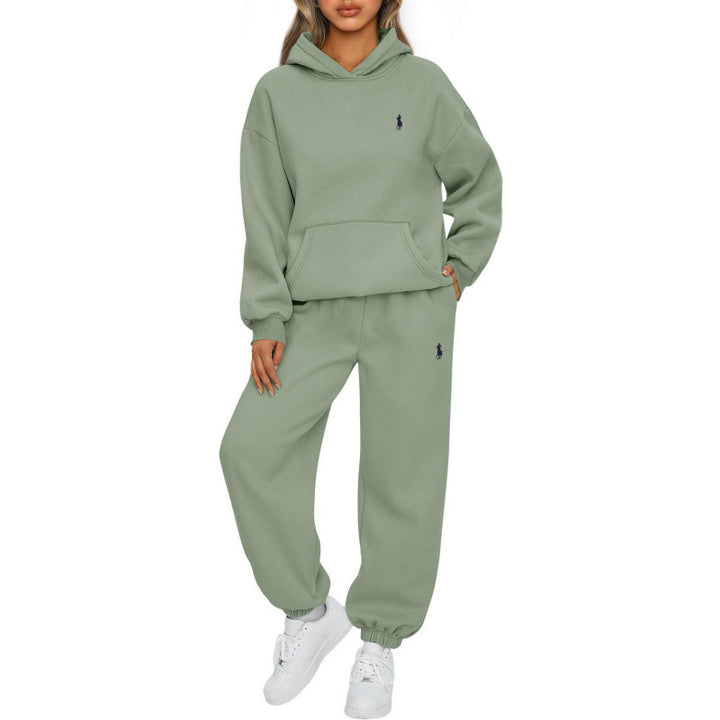 Damen Lässiger Kapuzenpullover und Jogginghose Set Drune