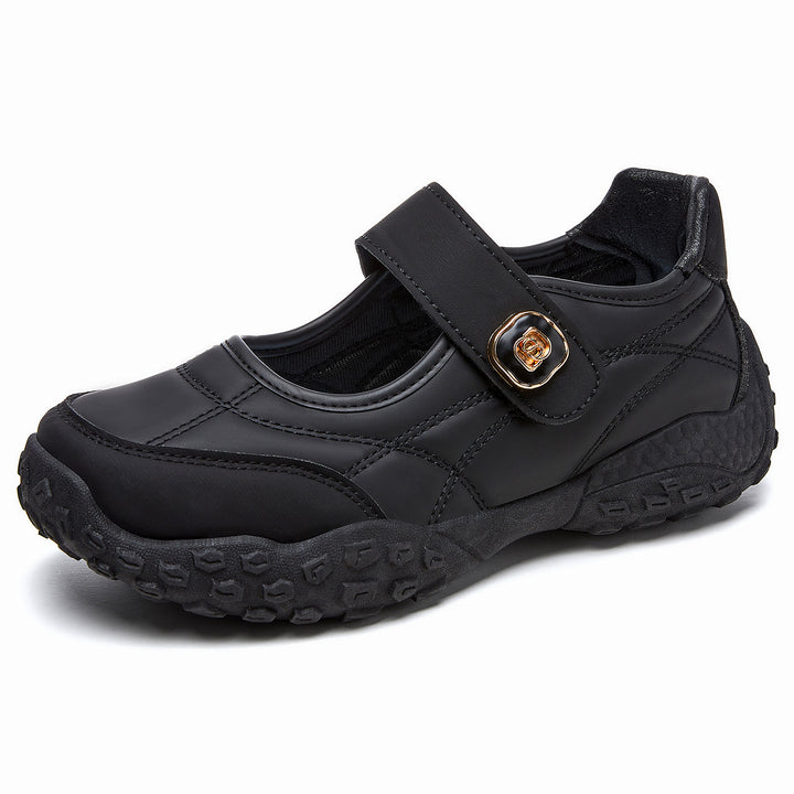 Damen nan sportive Mary-Jane Freizeitschuh mit verstellbarem Klettverschluss, gepolstertem Knöchelkragen und profiliertem Outdoor-Laufsohlen-System Drune