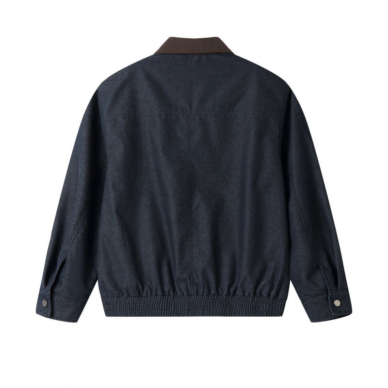 Herren Kurzblouson aus Canvas mit Cordkragen, Brustreißverschluss und elastischem Saum Drune