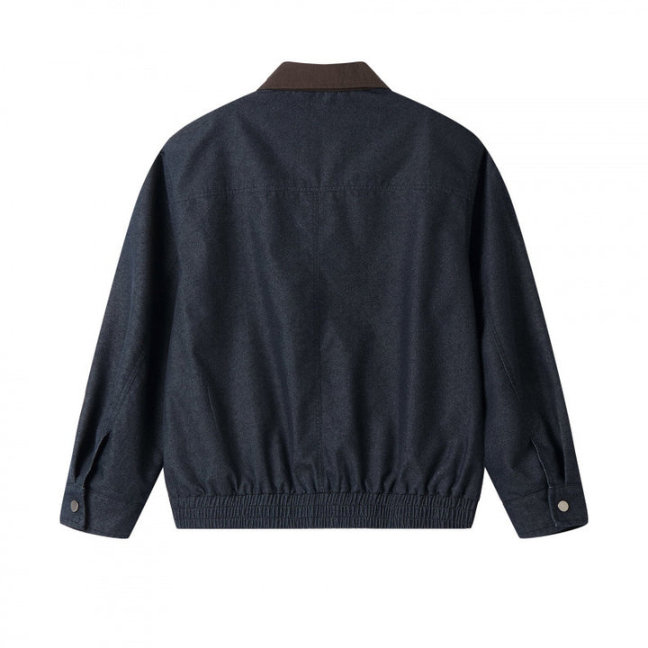 Herren Kurzblouson aus Canvas mit Cordkragen, Brustreißverschluss und elastischem Saum Drune