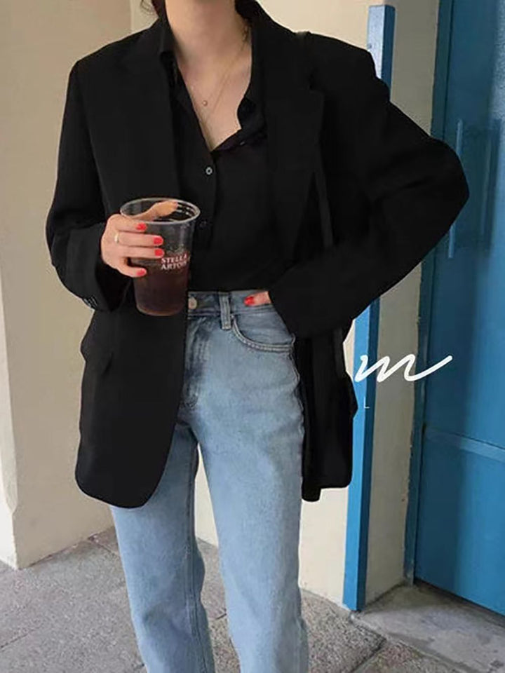 Damen eleganter Oversized-Blazer mit lässigem Schnitt und feinen Details Drune