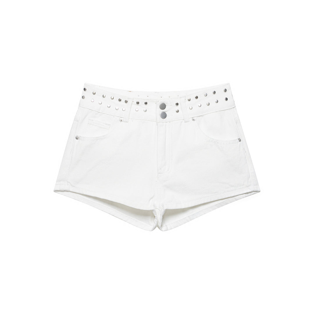 Damen-Shorts mit dekorativem Nietenbund und modernem Schnitt Drune