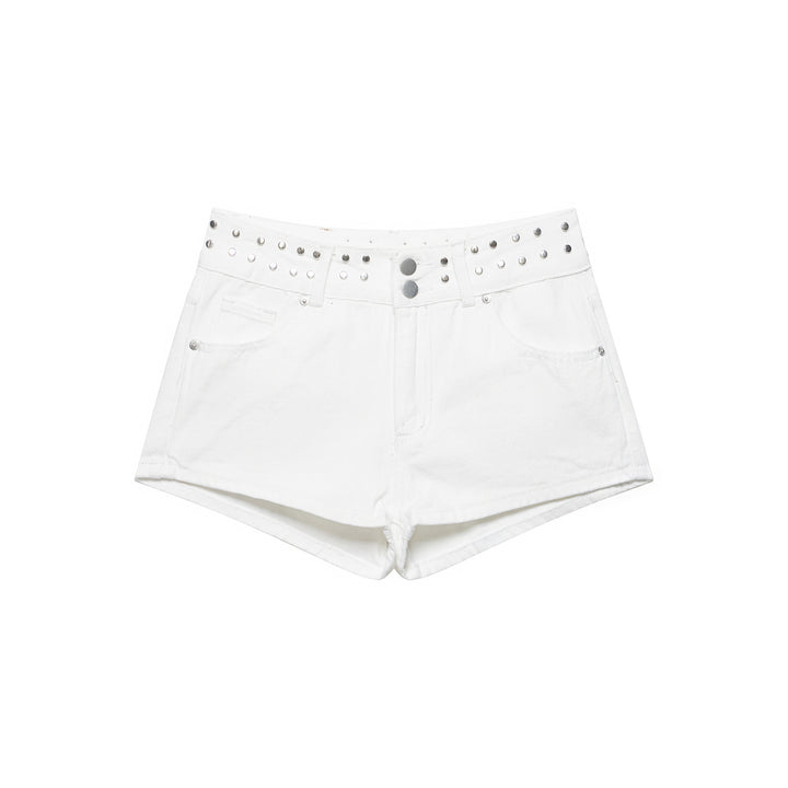 Damen-Shorts mit dekorativem Nietenbund und modernem Schnitt Drune