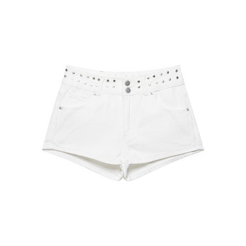 Damen-Shorts mit dekorativem Nietenbund und modernem Schnitt Drune