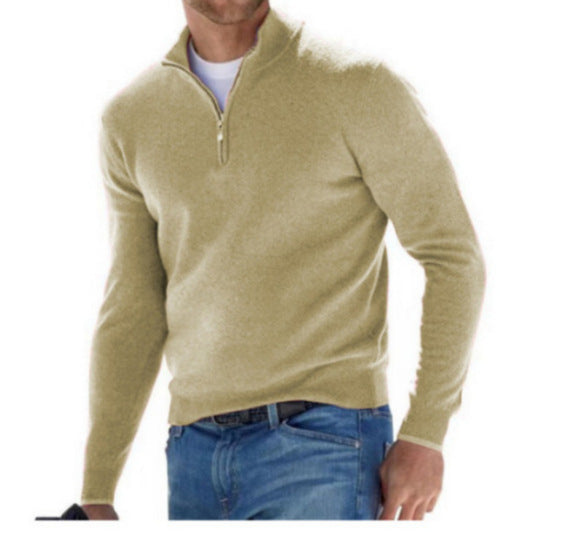 Damen nan leichter Sweatshirtpullover mit halbem Reißverschluss Drune