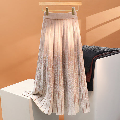 Damen Plissierter Maxirock mit elegantem Farbverlauf Drune