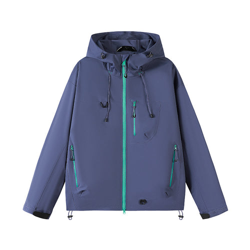 Herren technische Outdoor-Jacke mit verstellbarem Kapuzendesign und zahlreichen Reißverschlusstaschen Drune