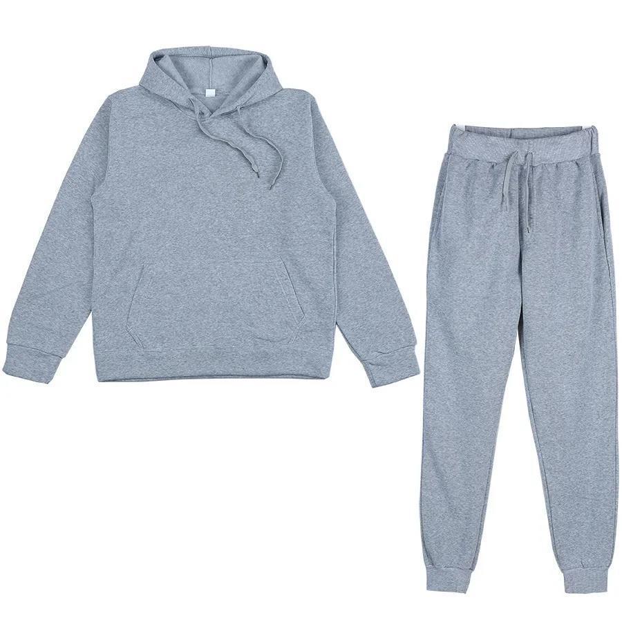 Unisex weiches Lounge-Set mit Oversize-Hoodie, taillenhoher Jogginghose und geripptem Knöchelabschluss Drune