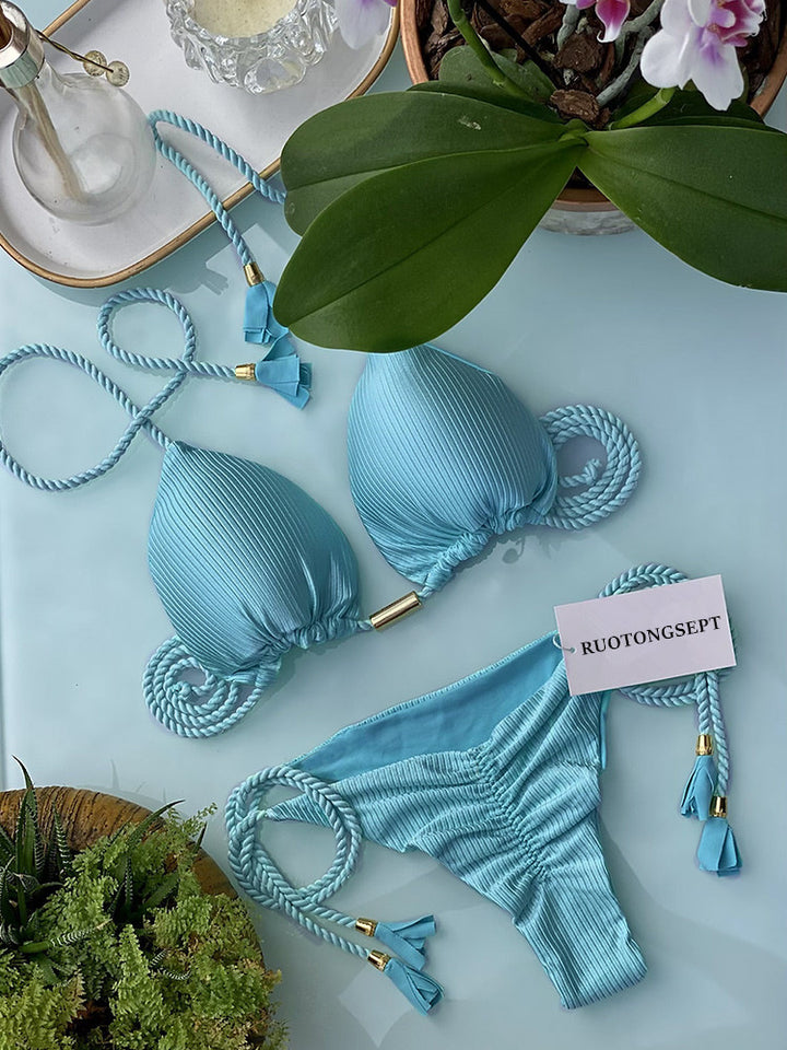 Damen Bikini-Set mit verstellbaren Riemen und raffiniertem Design Drune