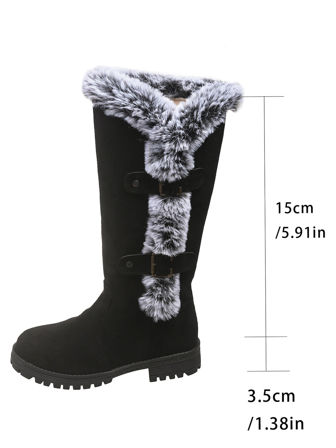 Damen Winterstiefel mit kuscheligem Kunstfellkragen und rutschfester Sohle Drune