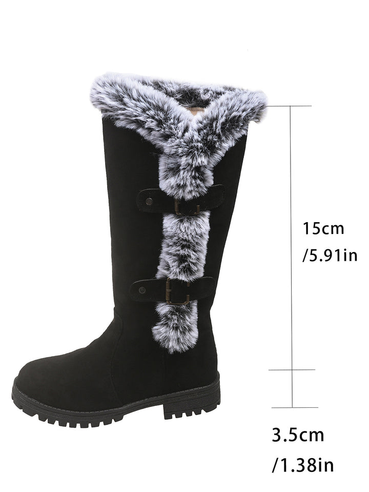 Damen Winterstiefel mit kuscheligem Kunstfellkragen und rutschfester Sohle Drune