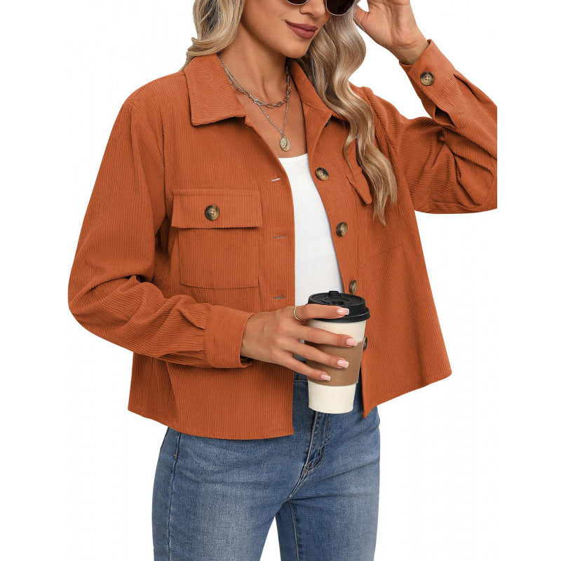 Damen modische Overshirt-Jacke mit strukturiertem Stoff Drune