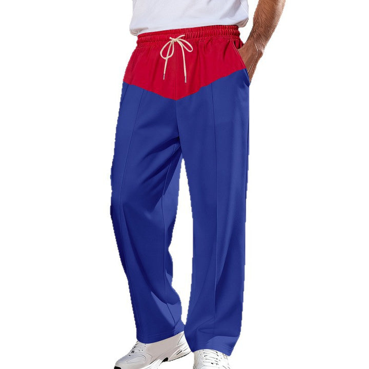 Herren Leichte Travel-Hose mit weitem Bein, kontrastierendem Tunnelzugbund und Bügelfalte Drune